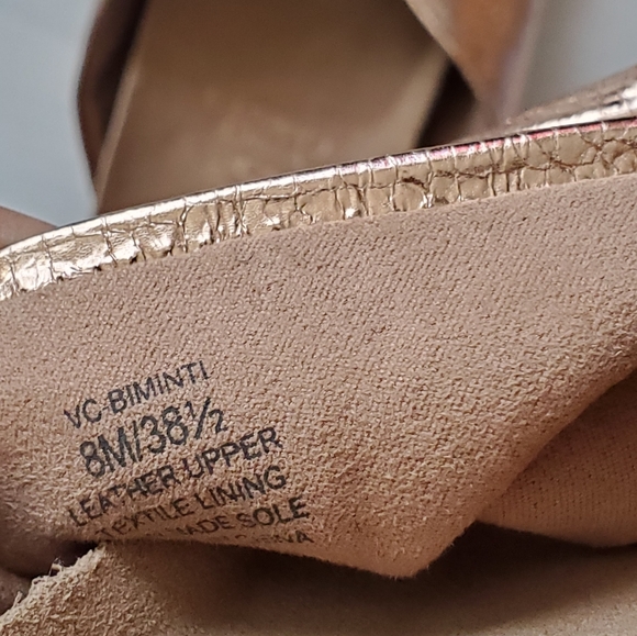 Vince Camuto Rose Gold Biminti Slide Sandals - Picture 4 of 7